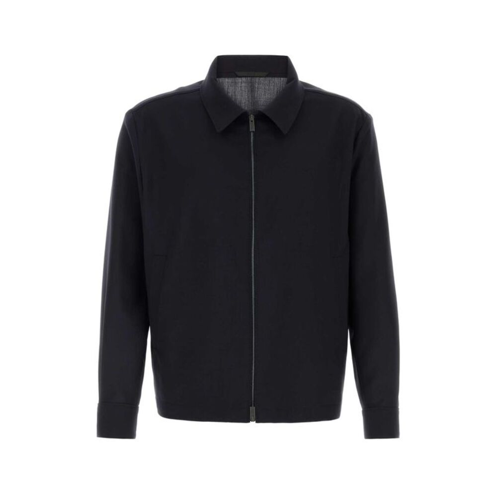 Boss Men Navy Blue Wool Shirt